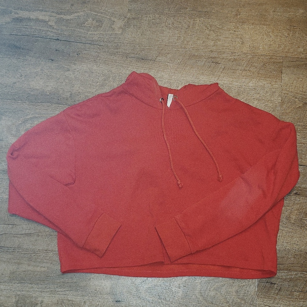 H&M Red Cropped Hoodie